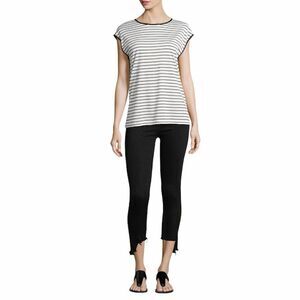 Rag & Bone 10 inch Capri Black Destroyed Hem Jeans Size 6